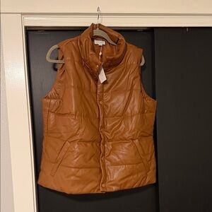 Mud Pie Women's Brown Puffer Vest